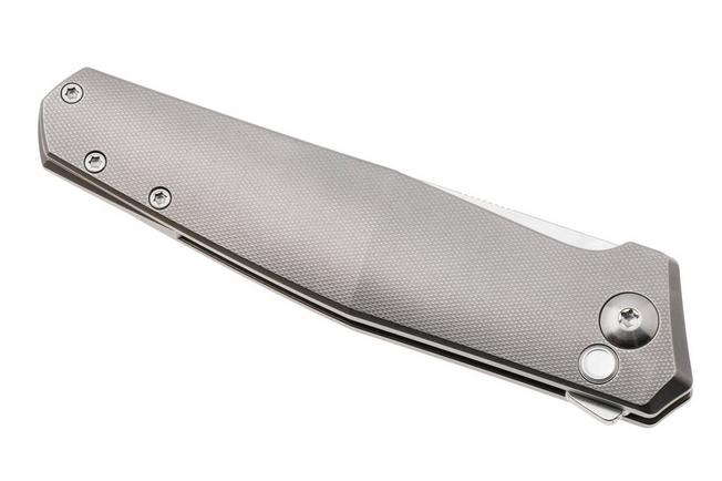 Afbeelding voor Ansø of Denmark Toko TOKO-GR-ST, Stonewashed RWL34, Grey Titanium zakmes, Jens Ansø design