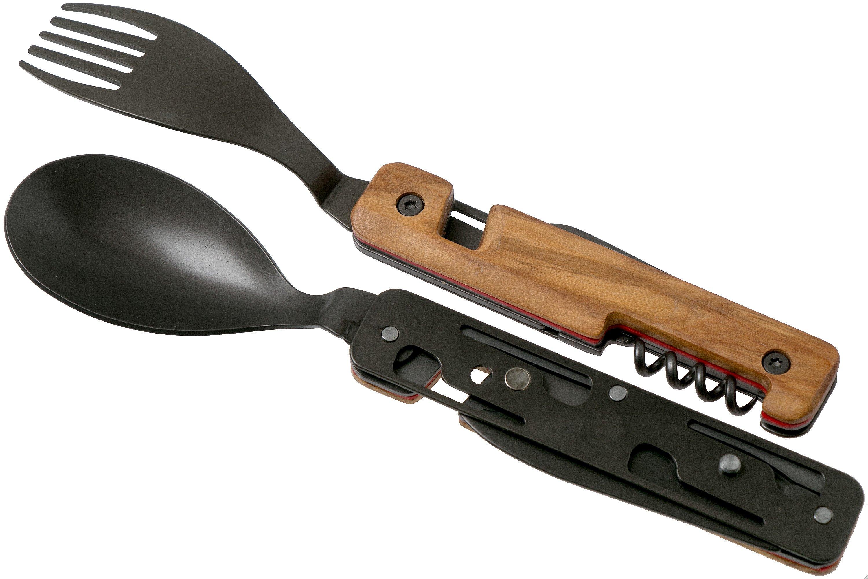 Akinod Multifunctional Cutlery 13H25 Olive Wood Titanium, outdoor