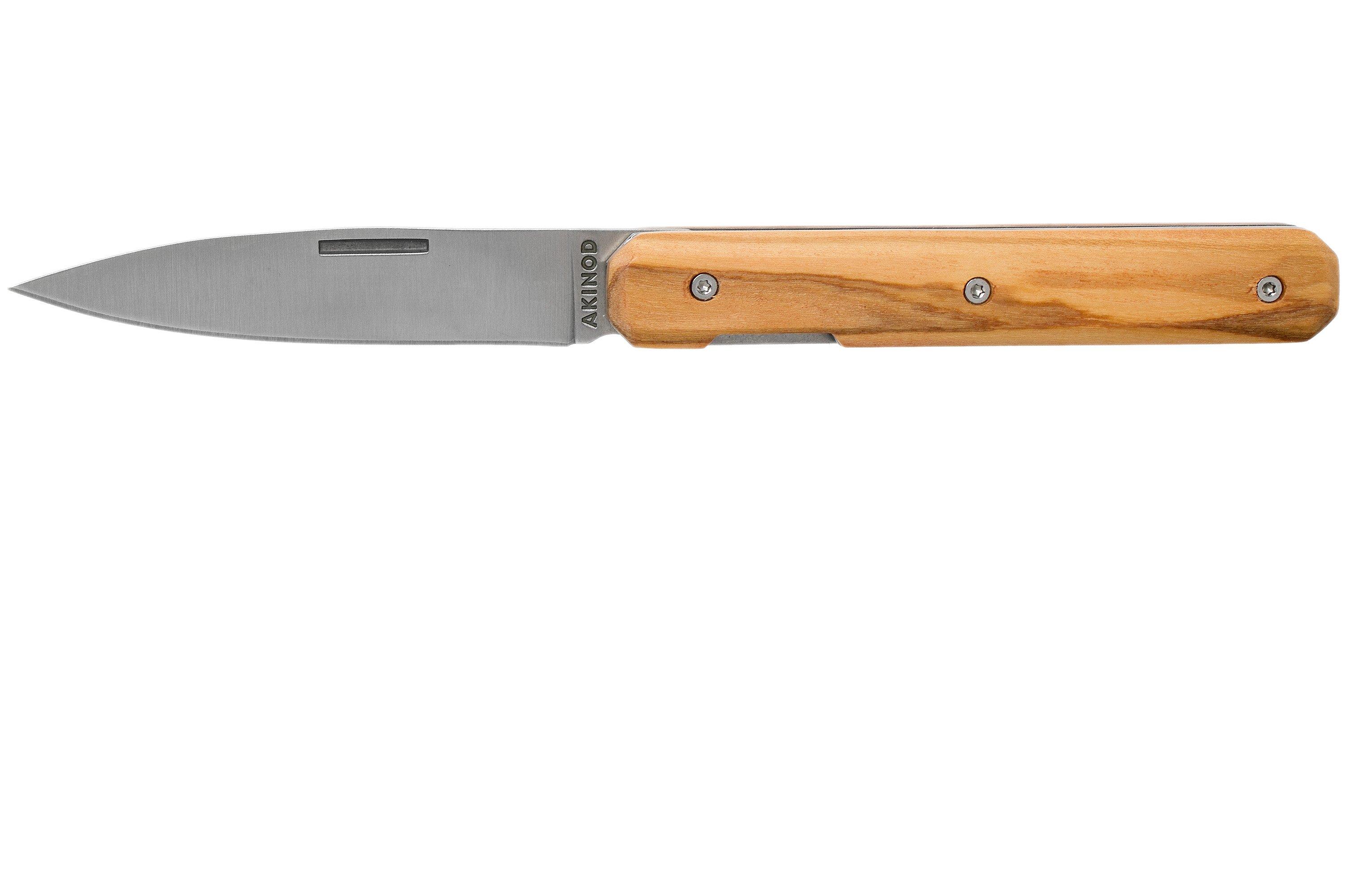 Akinod Utility Folding Knife 18H07 Olive Wood, herenmes Voordelig kopen bij knivesandtools.be