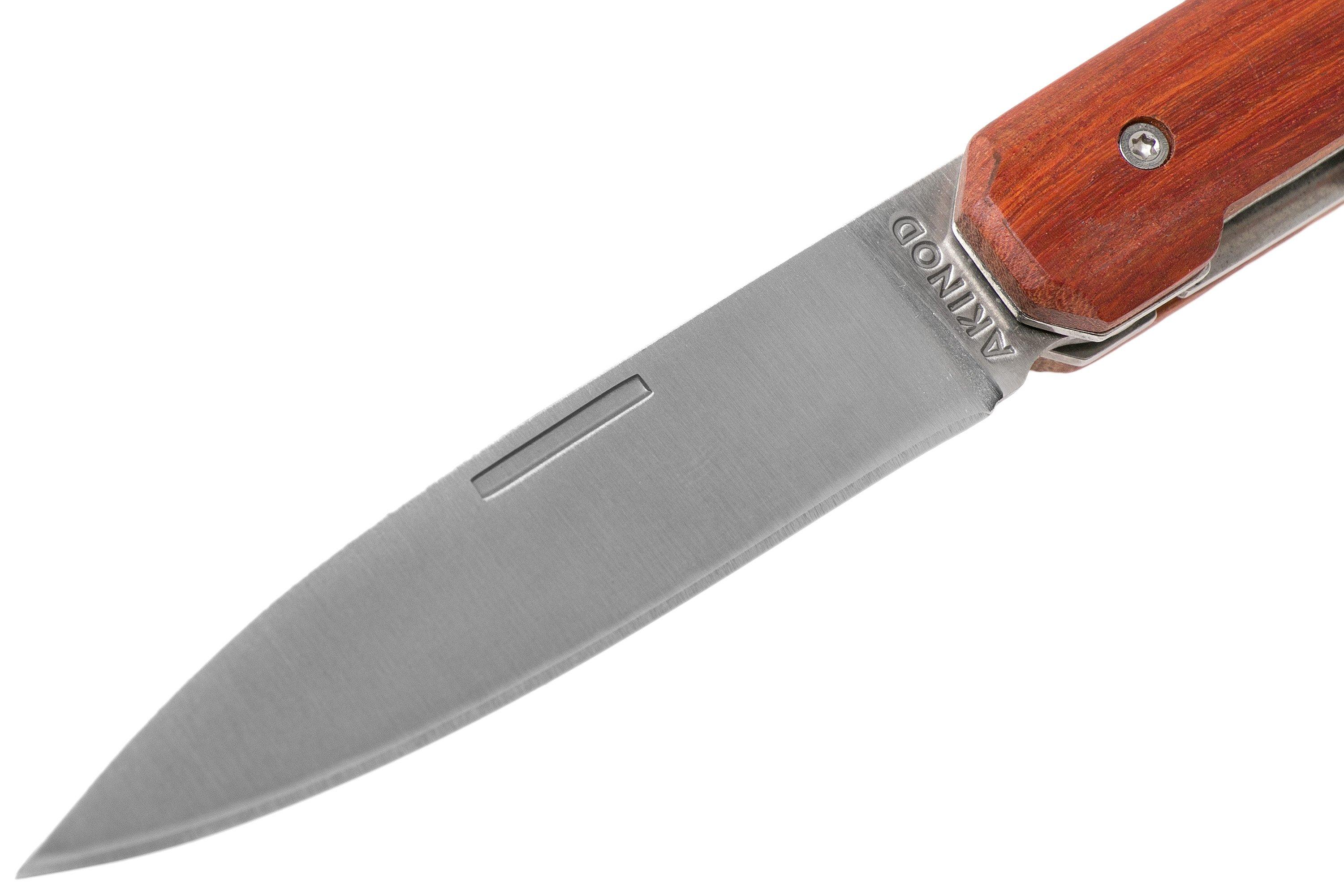 Akinod Utility Folding Knife 18H07 Coral Wood, gentleman's knife Advantageously shopping at