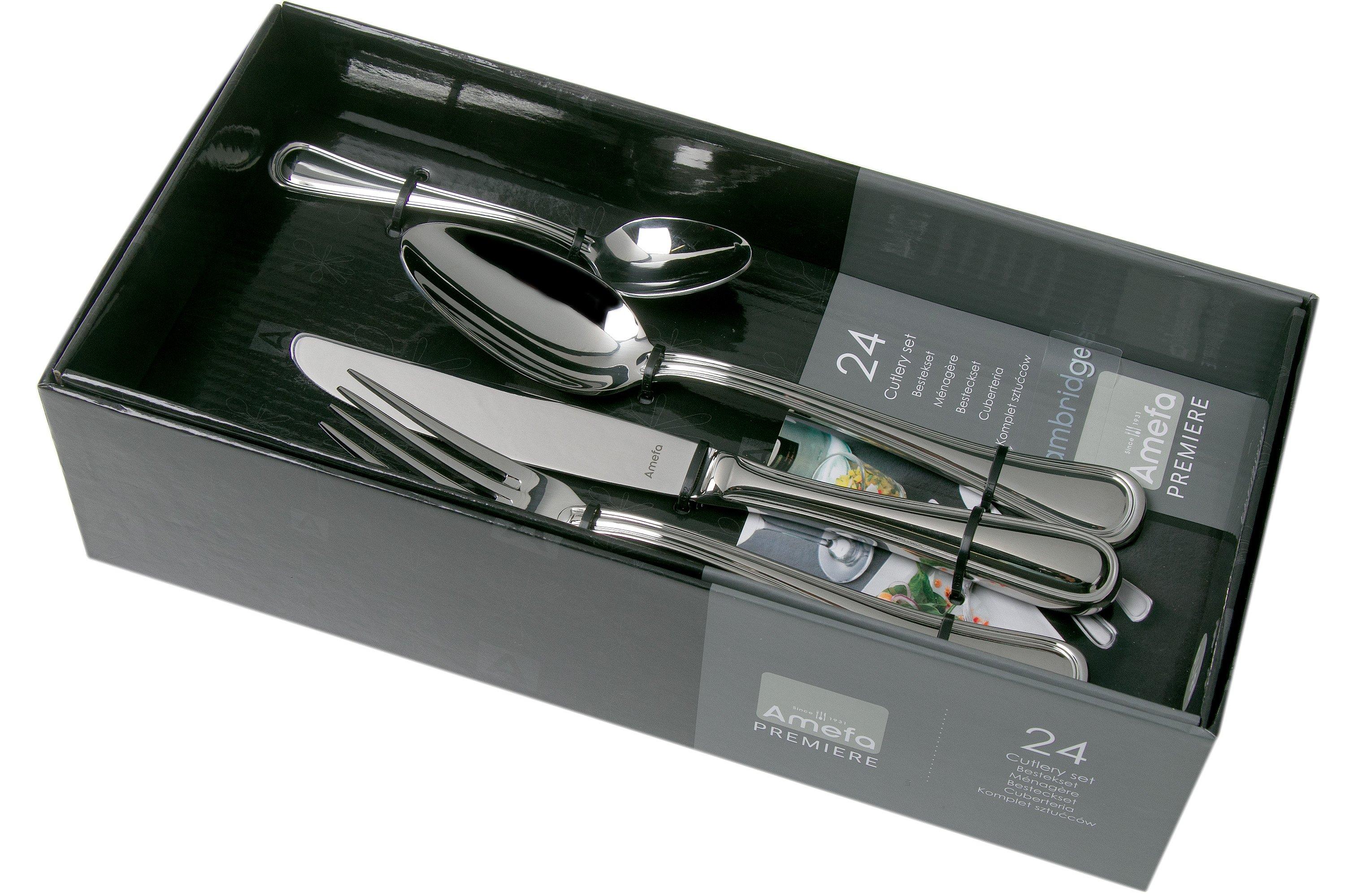 Set Di Posate Amefa Paille 24 Pezzi - Acciaio Inox Con Manico Tortora, Servizio Per 6 Persone - Foto 9