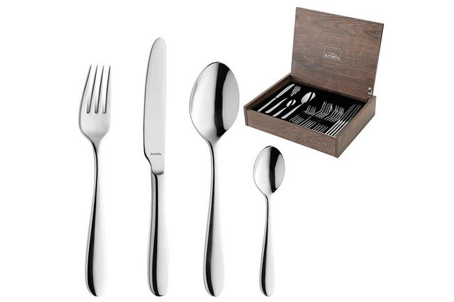 Afbeelding voor Amefa Oxford 186000MDF3C40 gepolijst RVS, 24-delige bestekset in houten cassette
