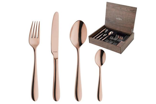 Afbeelding voor Amefa Oxford 1860ZEMDF3C40 Copper, 24-delige bestekset in houten cassette