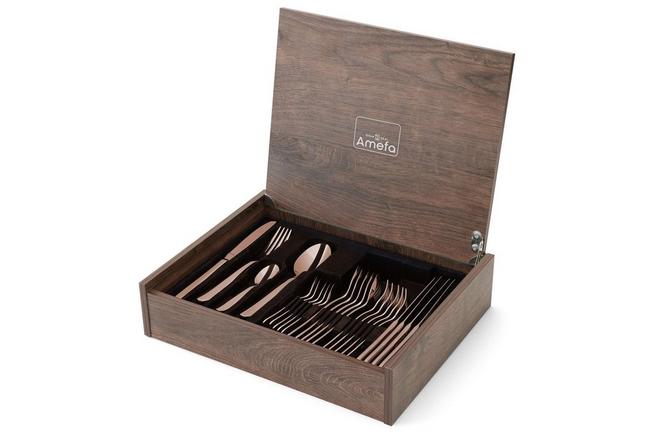 Afbeelding voor Amefa Oxford 1860ZEMDF3C40 Copper, 24-delige bestekset in houten cassette