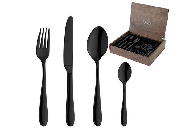 Afbeelding voor Amefa Oxford 1860ZTMDF3C40 Black, 24-delige bestekset in houten cassette