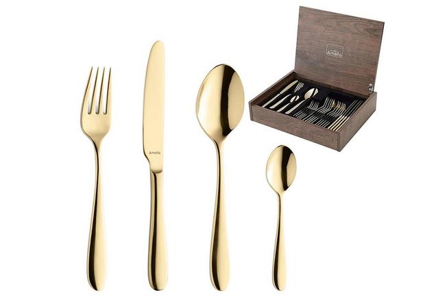 Afbeelding voor Amefa Oxford 1860ZUMDF3C40 Gold, 24-delige bestekset in houten cassette
