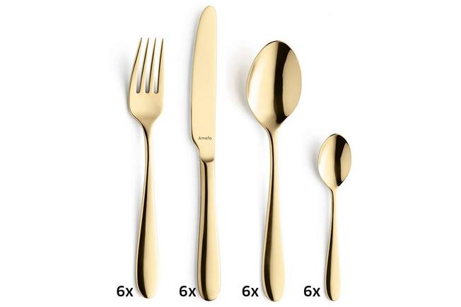 Afbeelding voor Amefa Oxford 1860ZUMDF3C40 Gold, 24-delige bestekset in houten cassette