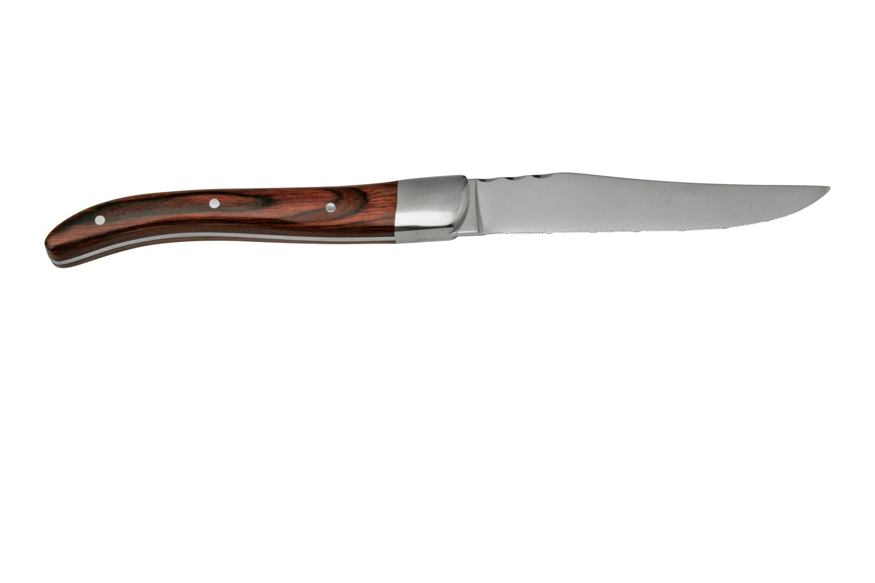 Smokin' Barrels Set 4 Coltelli Da Bistecca – Lama In Acciaio Giapponese E Manico In Legno Esotico, 23cm - 3