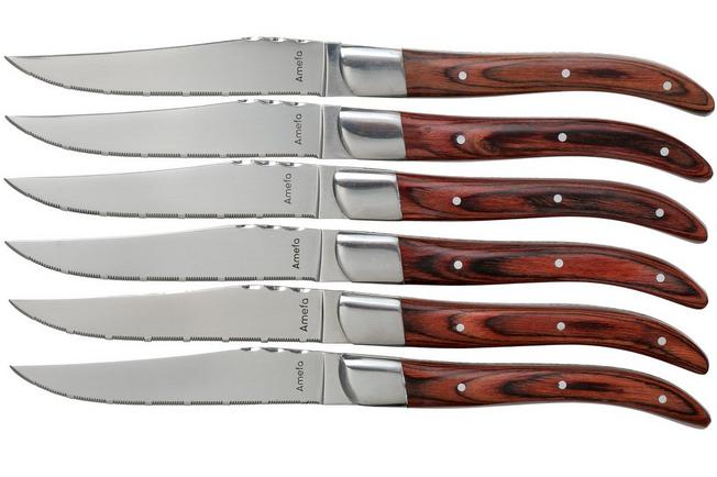 Amefa Royal Steak 2520 steak knives in wooden box | Advantageously shopping at Knivesandtools.co.uk