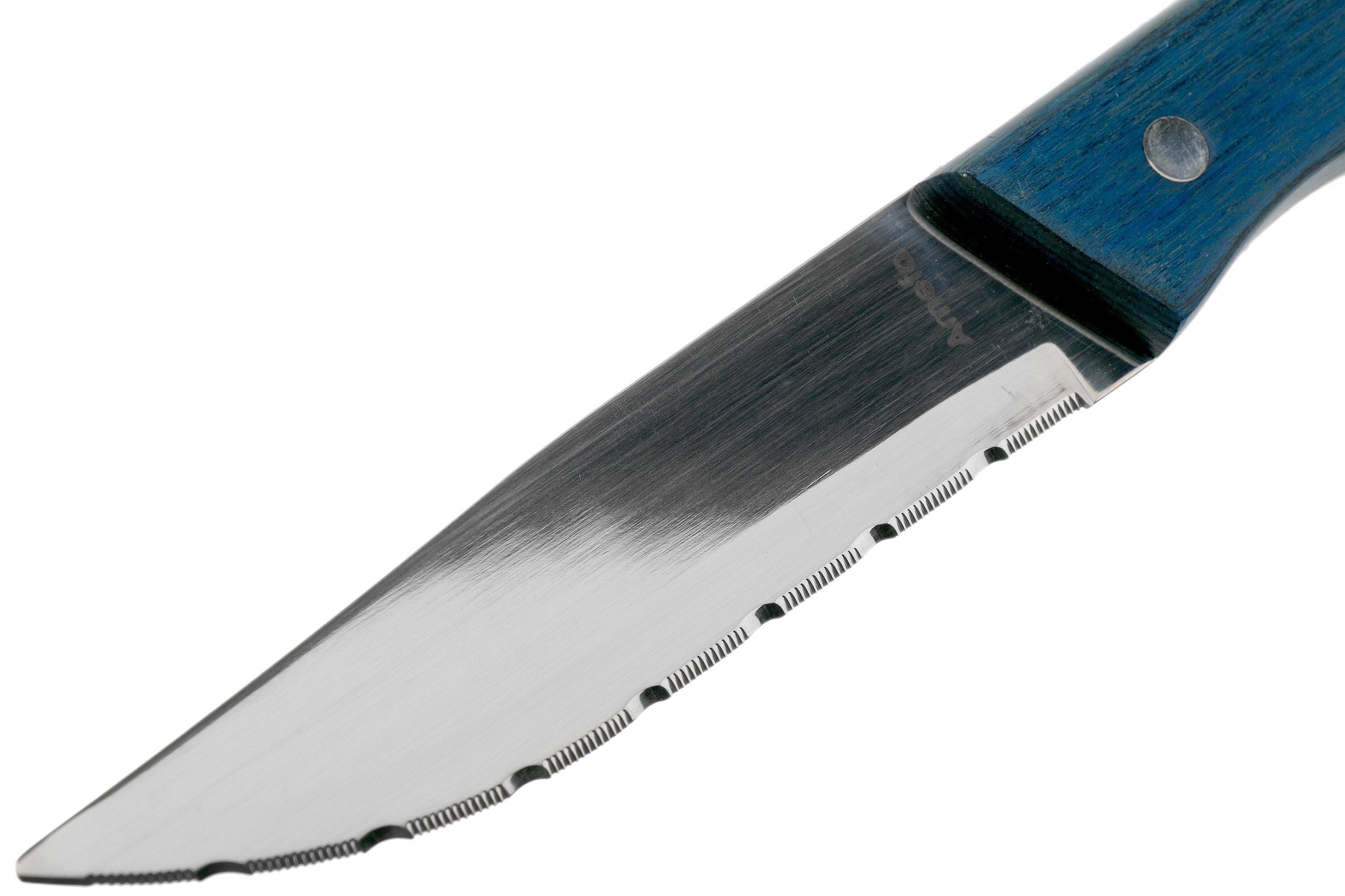 Amefa Hercule XL 4917 blue pakka wood, four steak knives