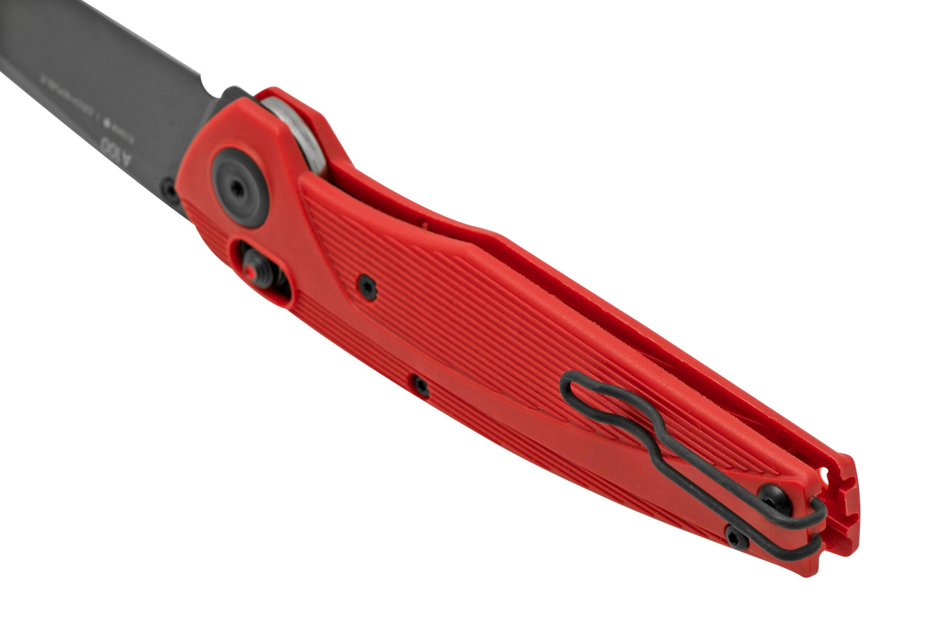 ANV Knives A100, Elmax, Red FRN, Alock, A100-003 pocket knife ...