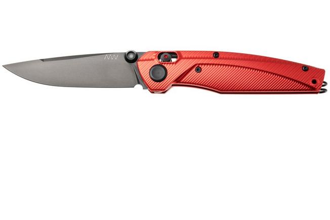 Afbeelding voor ANV A100 BB, A100-029, Black DLC Sleipner, Red Aluminium zakmes