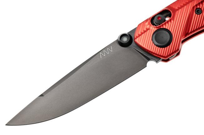 Afbeelding voor ANV A100 BB, A100-029, Black DLC Sleipner, Red Aluminium zakmes