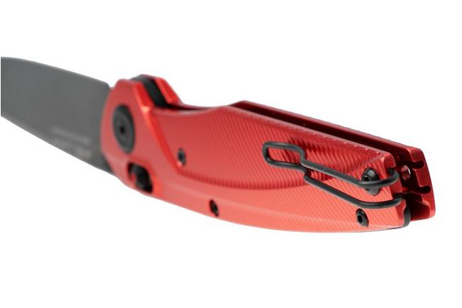 Afbeelding voor ANV A100 BB, A100-029, Black DLC Sleipner, Red Aluminium zakmes