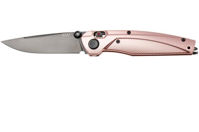 Afbeelding voor ANV A100 BB, A100-031, Black DLC Sleipner, Rose Gold Aluminium zakmes