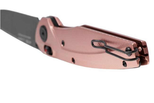 Afbeelding voor ANV A100 BB, A100-031, Black DLC Sleipner, Rose Gold Aluminium zakmes