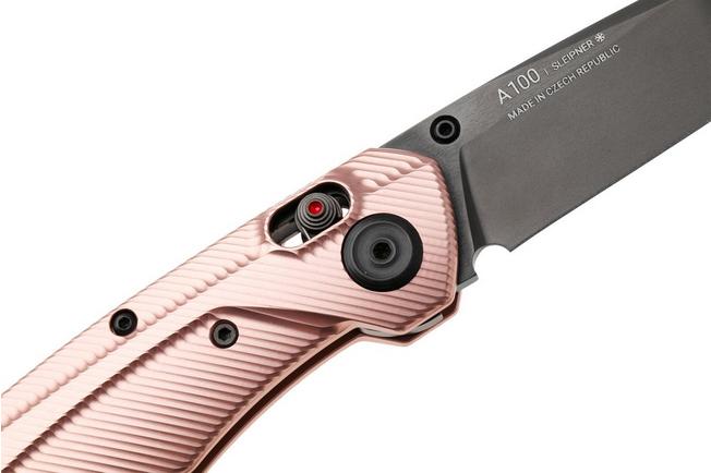 Afbeelding voor ANV A100 BB, A100-031, Black DLC Sleipner, Rose Gold Aluminium zakmes