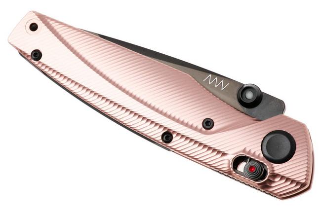Afbeelding voor ANV A100 BB, A100-031, Black DLC Sleipner, Rose Gold Aluminium zakmes