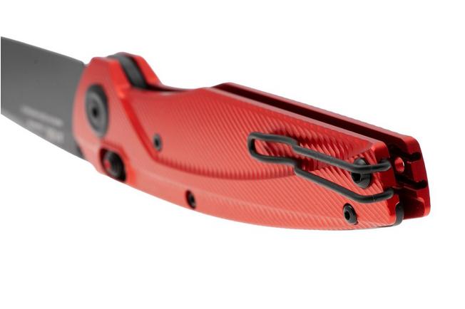 Afbeelding voor ANV A100 BB, A100-032 Black DLC Elmax, Red Aluminum, zakmes