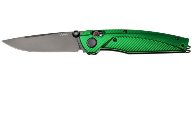 Afbeelding voor ANV A100 BB, A100-033, Black DLC Elmax, Green Aluminium zakmes