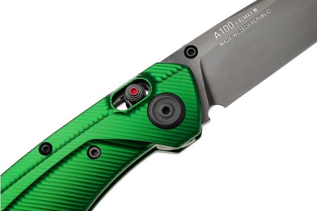 Afbeelding voor ANV A100 BB, A100-033, Black DLC Elmax, Green Aluminium zakmes