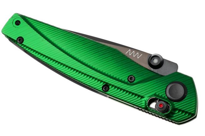 Afbeelding voor ANV A100 BB, A100-033, Black DLC Elmax, Green Aluminium zakmes