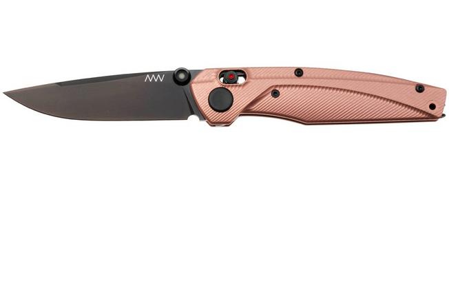 Afbeelding voor ANV A100 BB, A100-034 Black DLC Elmax, Rose Gold Aluminum, zakmes