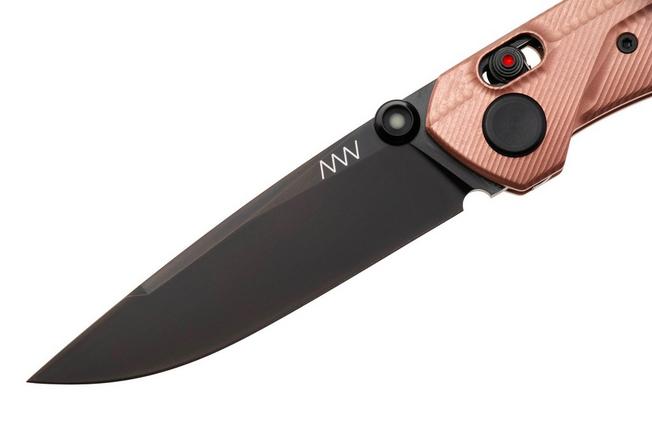 Afbeelding voor ANV A100 BB, A100-034 Black DLC Elmax, Rose Gold Aluminum, zakmes