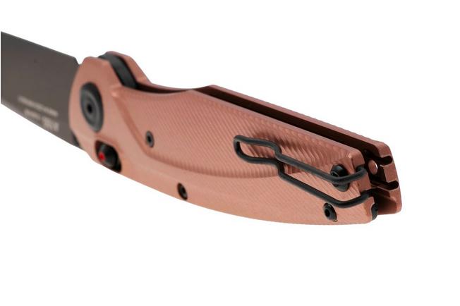 Afbeelding voor ANV A100 BB, A100-034 Black DLC Elmax, Rose Gold Aluminum, zakmes