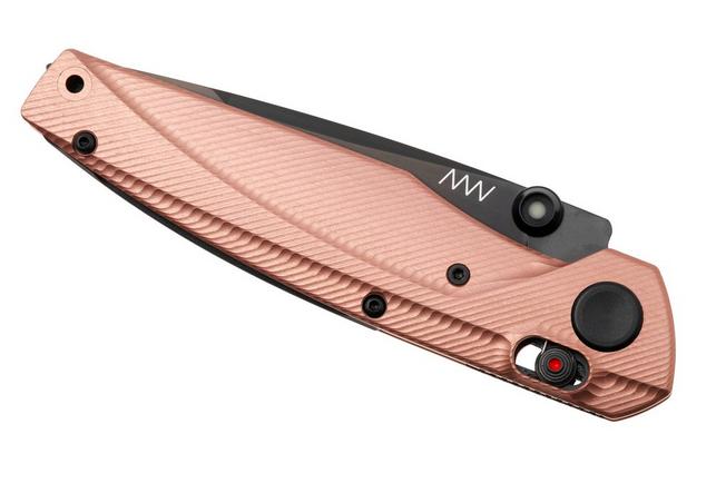 Afbeelding voor ANV A100 BB, A100-034 Black DLC Elmax, Rose Gold Aluminum, zakmes