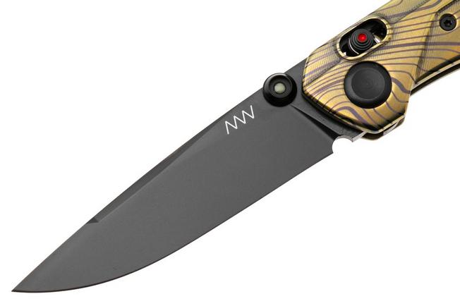 Afbeelding voor ANV A100 BB, A100-035 Black DLC Elmax, Custom Anodized Titanium, zakmes