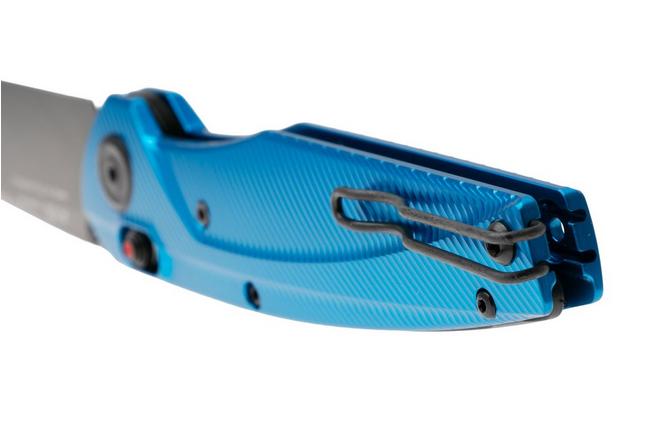 Afbeelding voor ANV A100 BB, A100-037 Black DLC Elmax, Blue Aluminium, zakmes