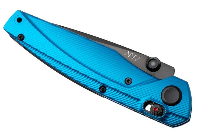 Afbeelding voor ANV A100 BB, A100-037 Black DLC Elmax, Blue Aluminium, zakmes