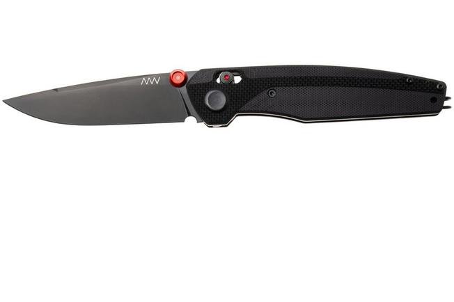 Afbeelding voor ANV A200BB, DLC Sandvik 14C28N, Black G10, zakmes