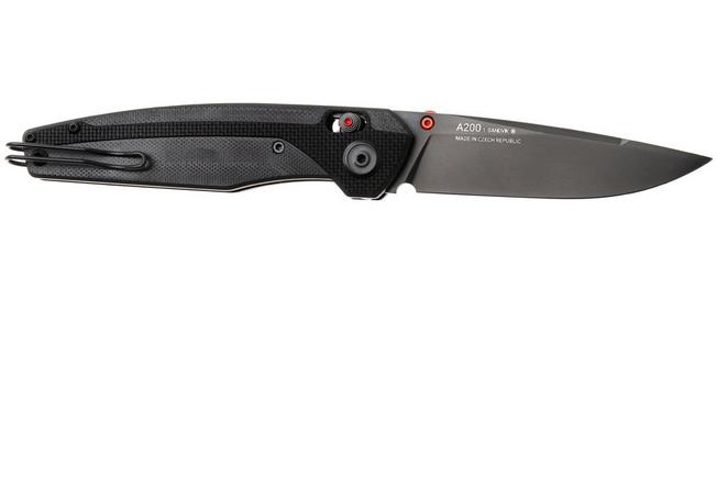Afbeelding voor ANV A200BB, DLC Sandvik 14C28N, Black G10, zakmes