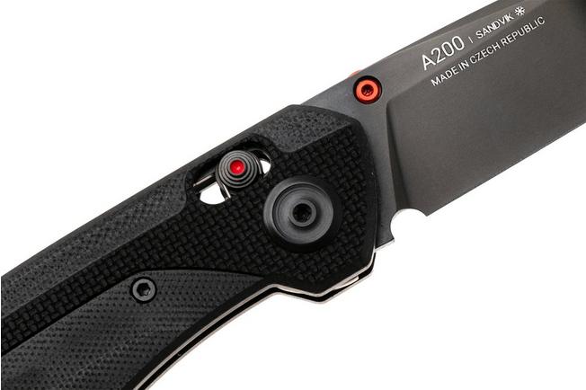 Afbeelding voor ANV A200BB, DLC Sandvik 14C28N, Black G10, zakmes