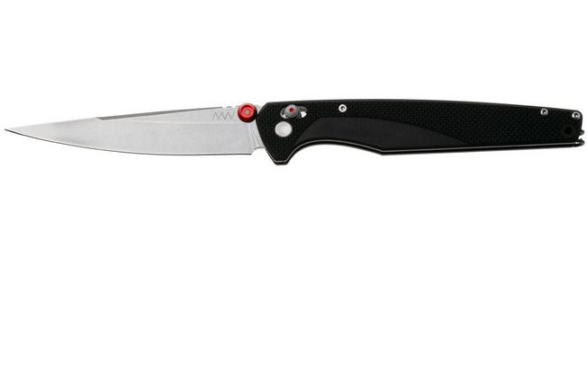 Afbeelding voor ANV A300BB, Stonewashed Sandvik 14C28N, Black G10, Thumbstud zakmes