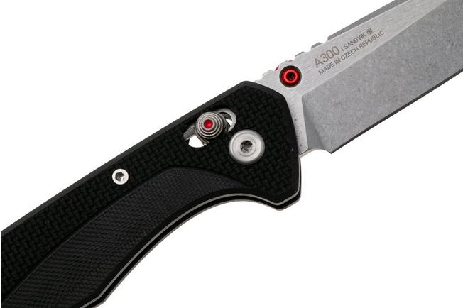 Afbeelding voor ANV A300BB, Stonewashed Sandvik 14C28N, Black G10, Thumbstud zakmes