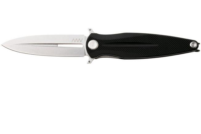 Immagine per ANV Knives Z400-019, Stonewashed Sandvik 14C28N, Black G10 coltellino tascabile
