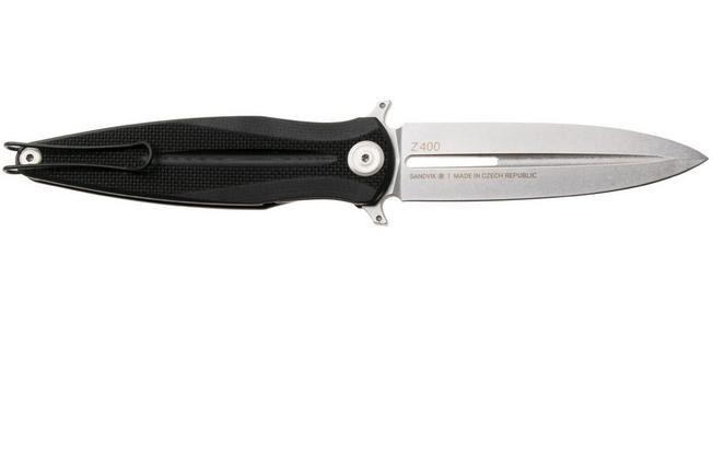 Immagine per ANV Knives Z400-019, Stonewashed Sandvik 14C28N, Black G10 coltellino tascabile