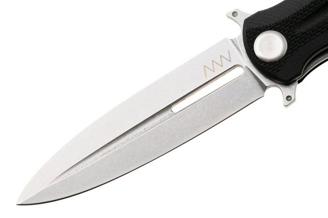 Immagine per ANV Knives Z400-019, Stonewashed Sandvik 14C28N, Black G10 coltellino tascabile