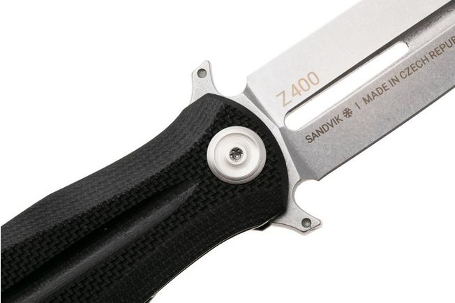 Immagine per ANV Knives Z400-019, Stonewashed Sandvik 14C28N, Black G10 coltellino tascabile