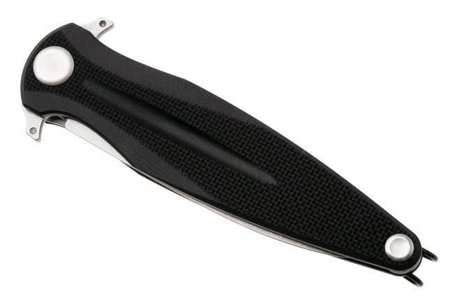 Immagine per ANV Knives Z400-019, Stonewashed Sandvik 14C28N, Black G10 coltellino tascabile