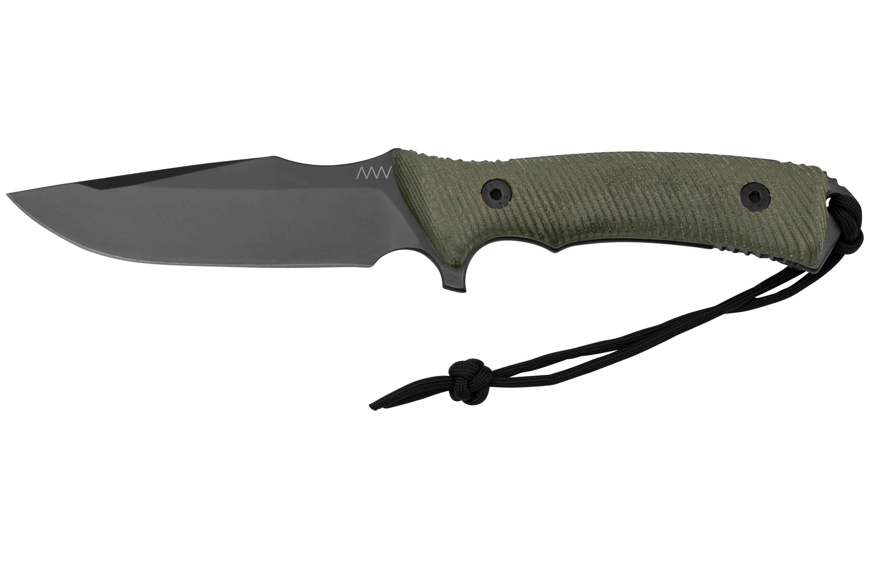 ANV Knives M311 SPELTER DLC Elmax, Olive Micarta Handle, Black Kydex