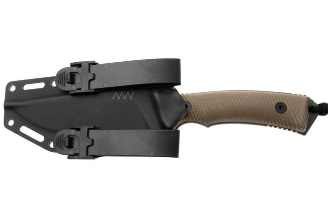 Image pour ANV Knives M311 SPELTER DLC Elmax, Olive Micarta Handle, Black Kydex Sheath, couteau de survie