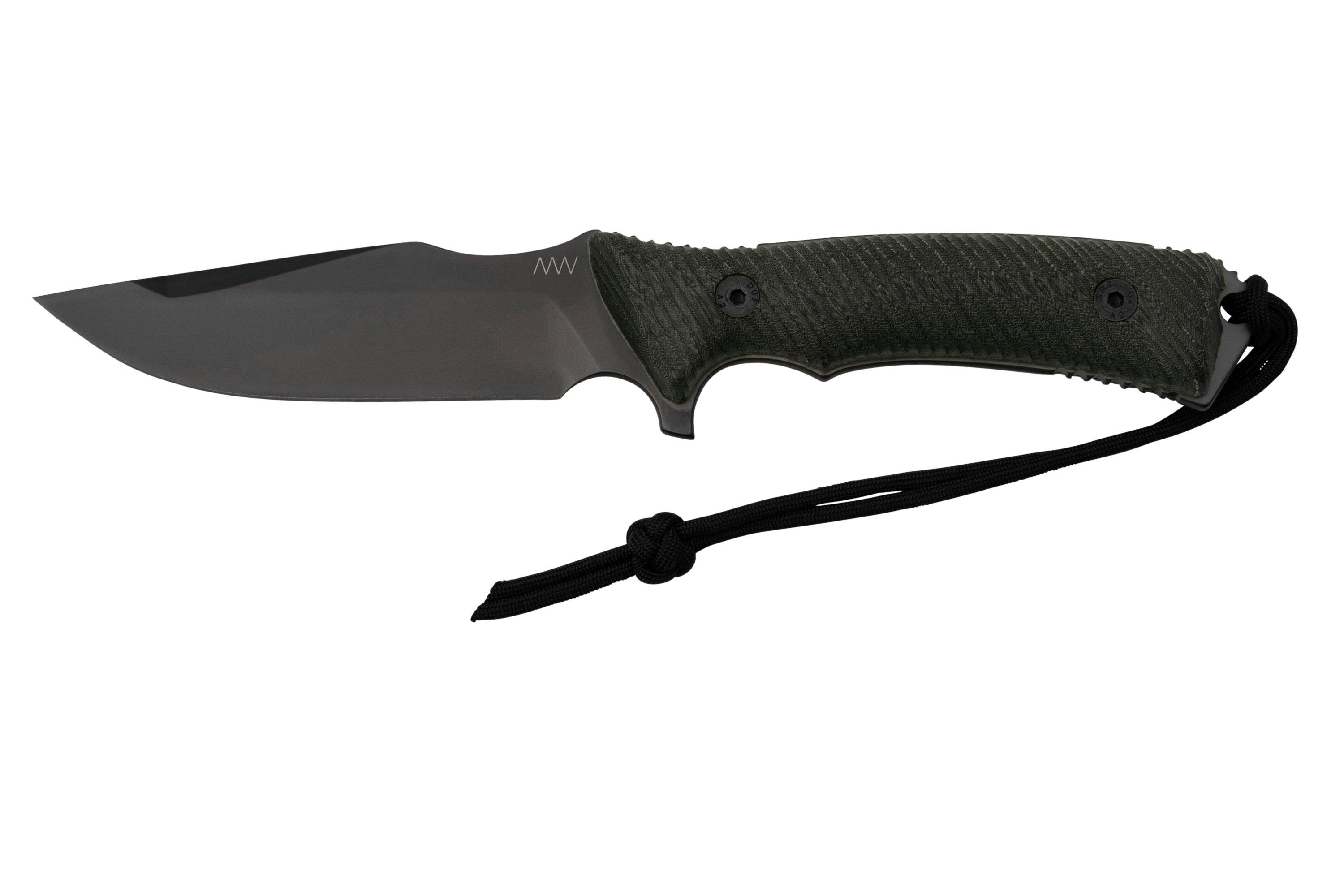 ANV Knives M311 SPELTER DLC Elmax Black Handle, Black Kydex Sheath 
