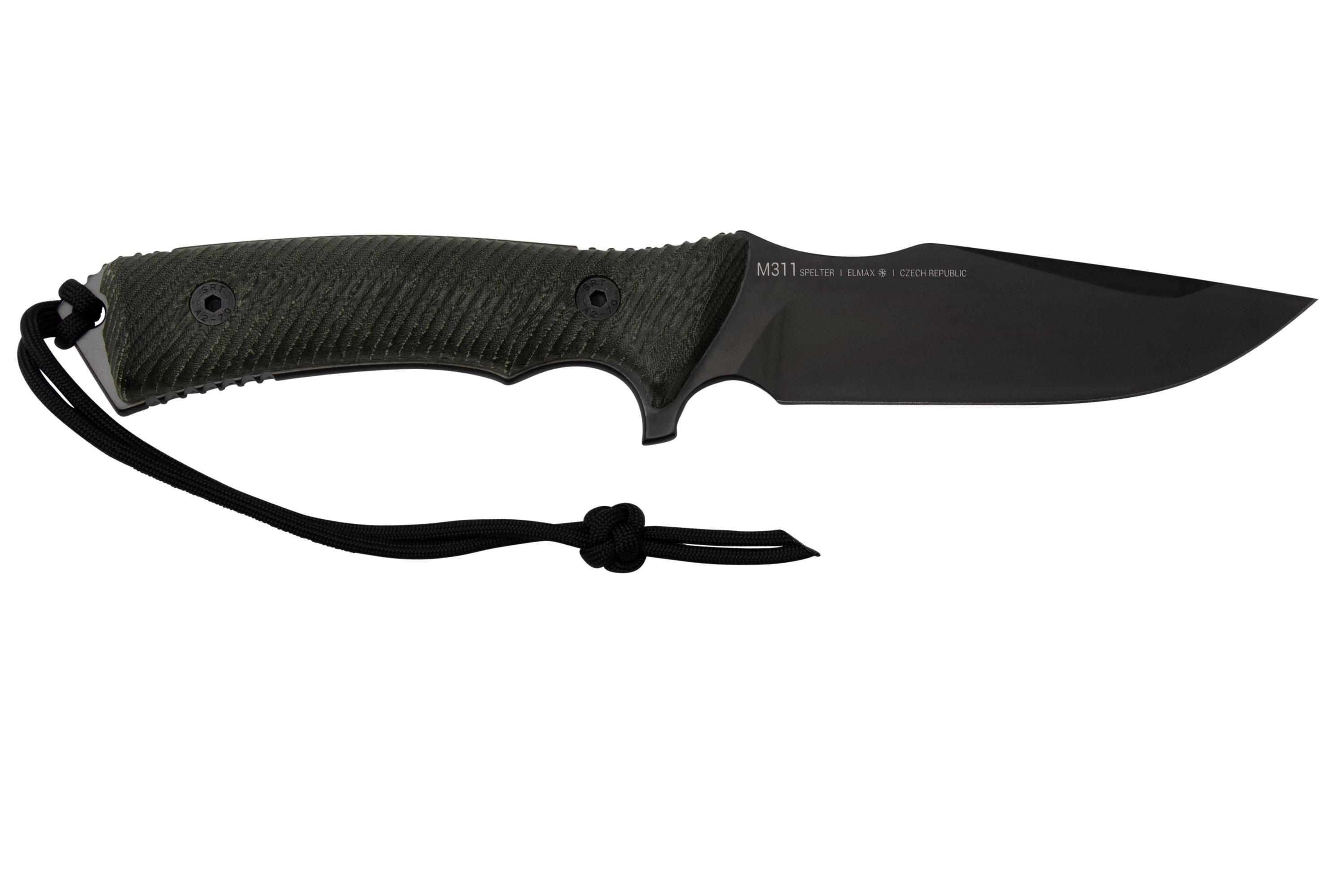 ANV Knives M311 SPELTER DLC Elmax Black Handle, Black Kydex Sheath ...