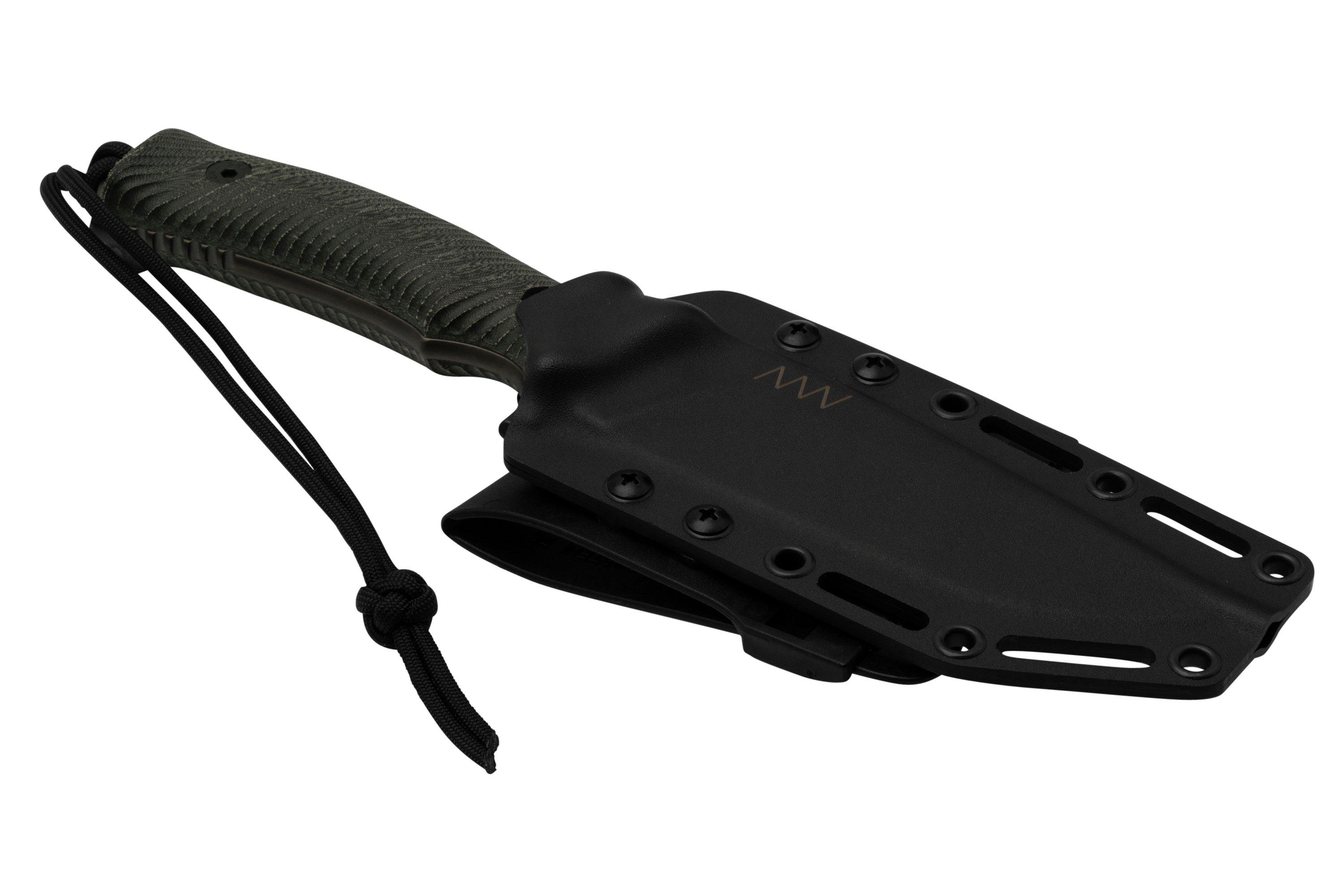 ANV Knives M311 SPELTER DLC Elmax Black Handle, Black Kydex Sheath