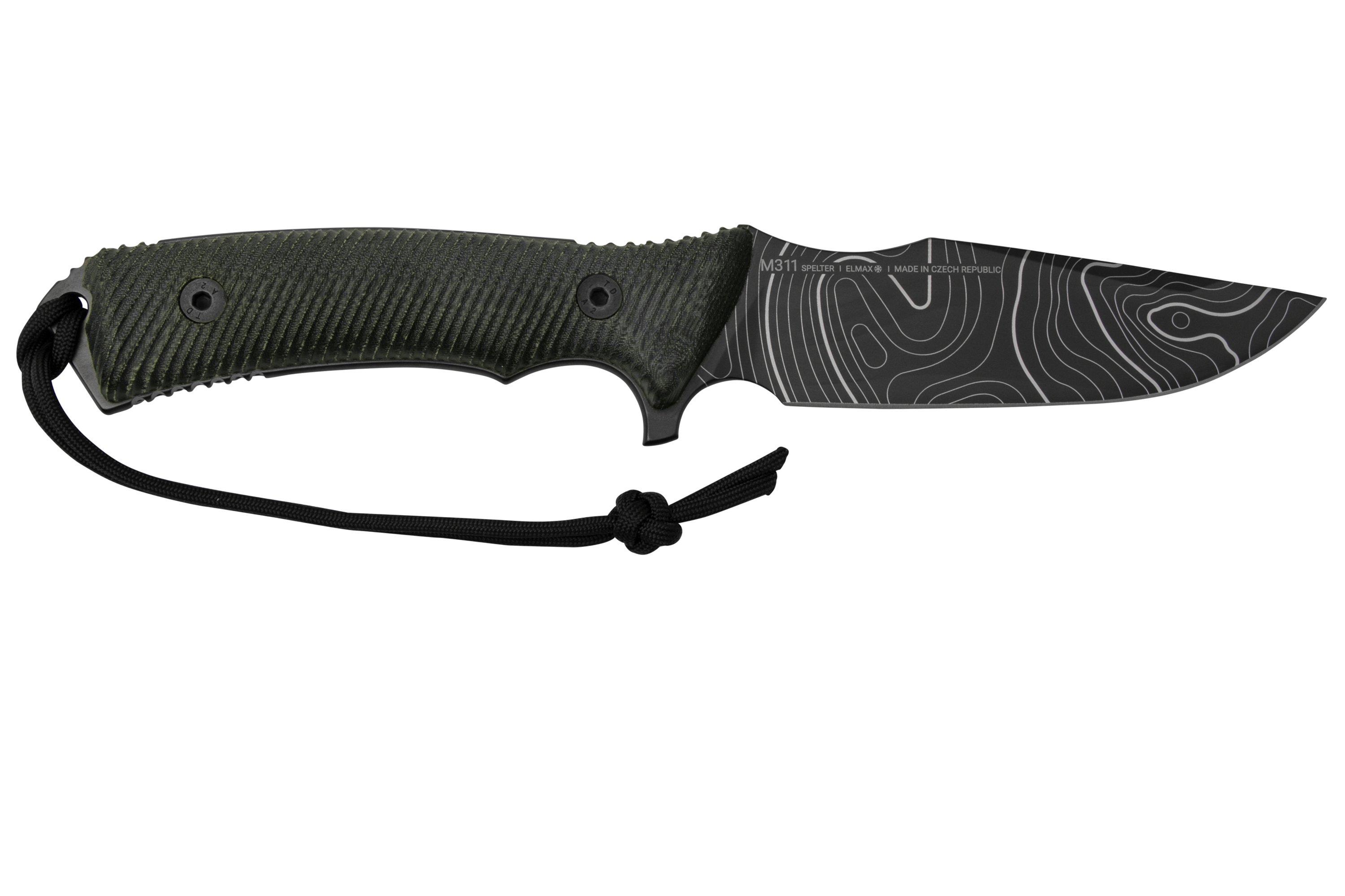 ANV Knives M311 SPELTER DLC Topo Elmax, Black Micarta Handle, Black