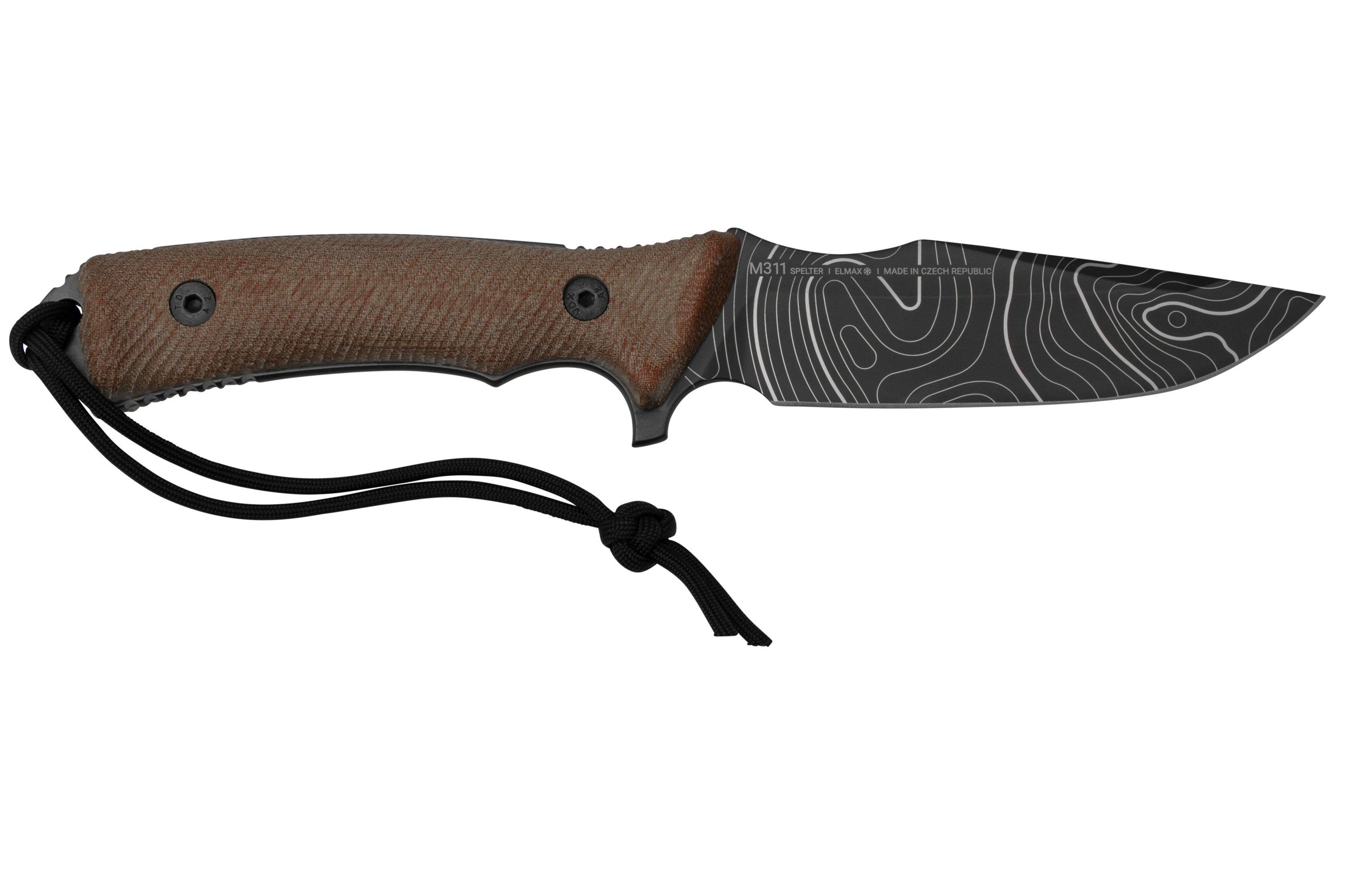 ANV Knives M311 SPELTER DLC Topo Elmax, Coyote Micarta Handle, Black ...